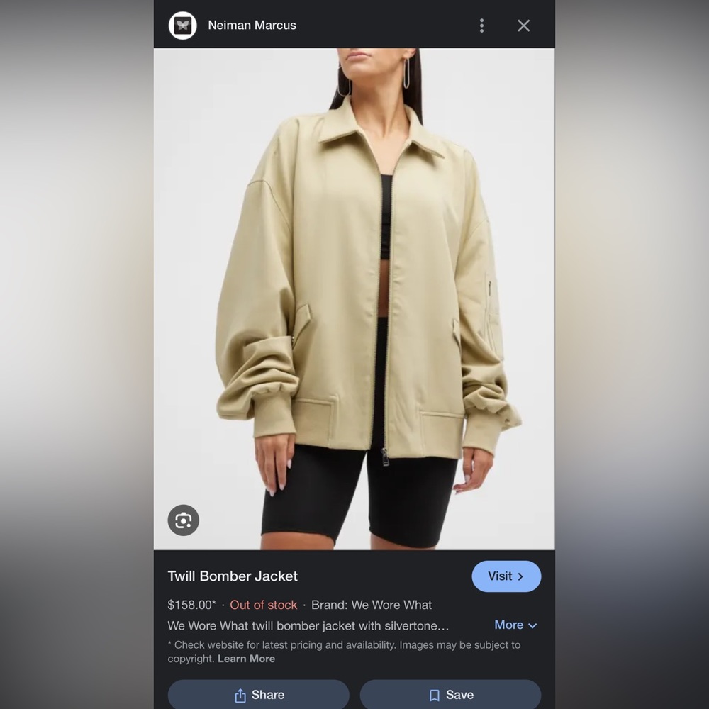 WeWoreWhat cotton twill bomber
